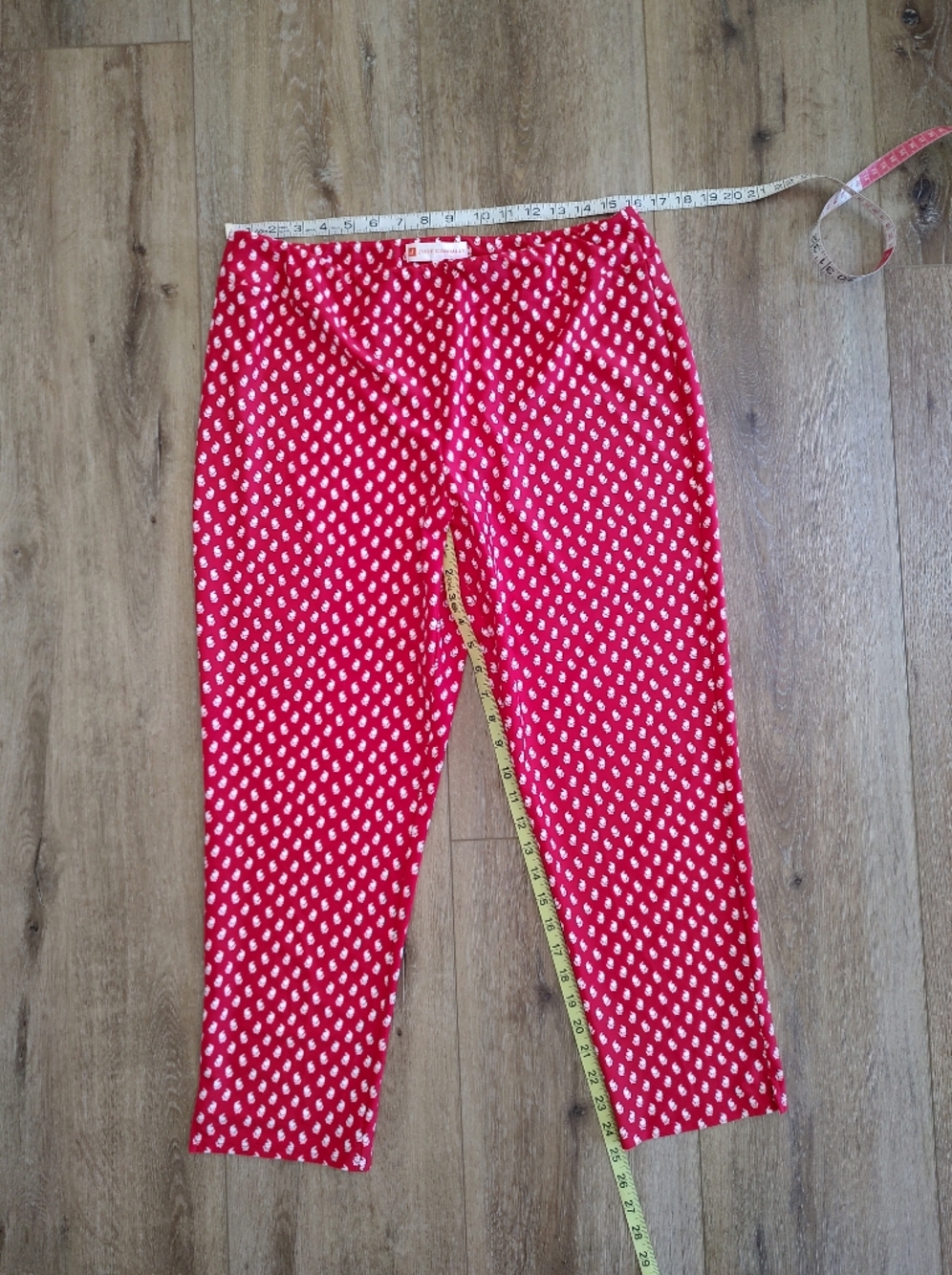 Jude Connally Lucia Cropped Pants Foulard Red XL - Picture 7 of 10